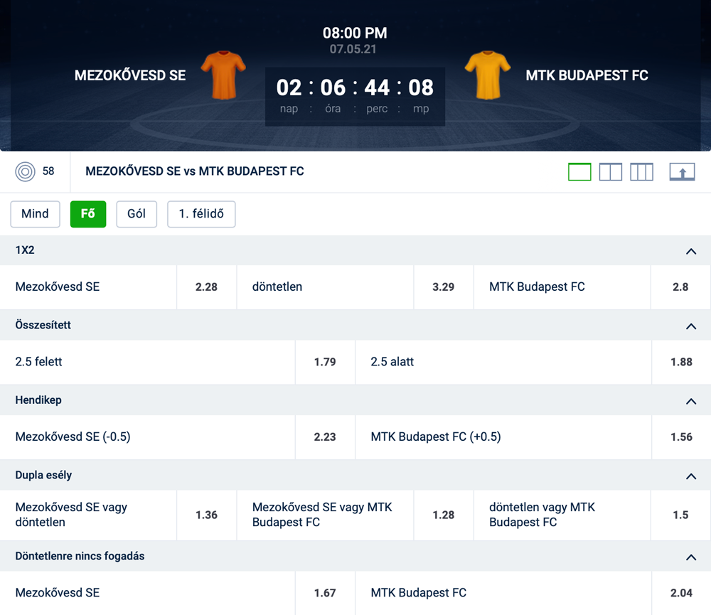mezokovesd zsory se mtk budapest fc 20bet